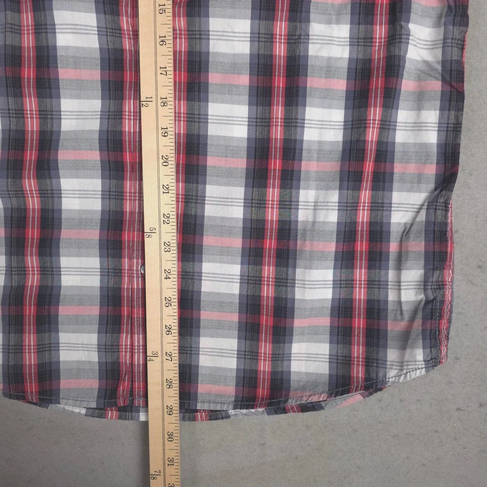 Buffalo David Bitton Mens Plaid Sleeveless‎ Shirt Casual Button Down Medium
